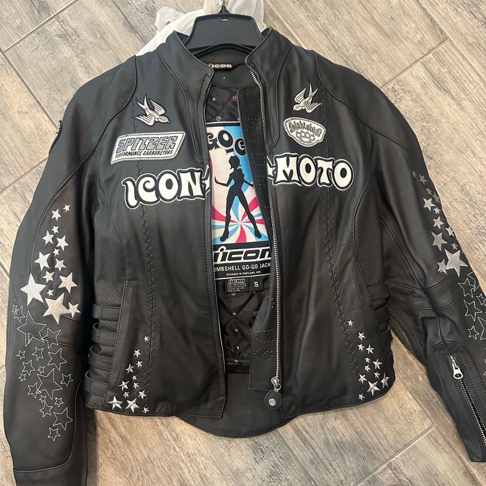 Icon moto leather Bombshell go-go jacket